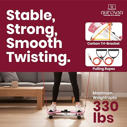 Waist Twister Board with Digital Counter & Resistance Bands - 330 lb Capacity