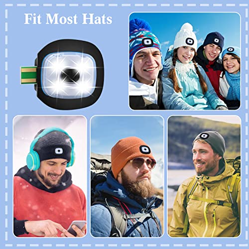 Mudder 4-Pack USB Rechargeable LED Beanie Hat Lights for Night Safety