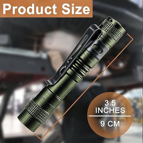 Beieverluck 10 Pack Small Mini Flashlights, Pocket Flashlight Penlight with Clip, Tactical Pen Light for Camping Outdoor Emergency Inspection Fathers Gifts for Dad Husband