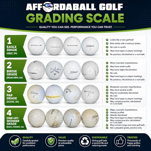 50 Used Recycled Golf Balls Bulk Box - Practice, Range & Shag Balls for Men & Women