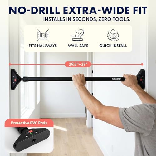 Doorway Pull Up Bar, Adjustable Door Frame Bar with Level Meter,