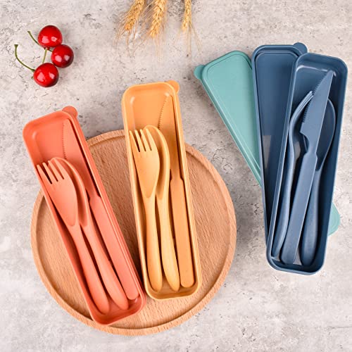 4-Piece Reusable Travel Utensil Set with Portable Case - Small