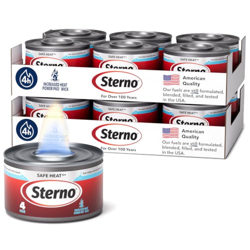 Sterno Safe Heat PowerPad Chafing Fuel 12 Pack - 4 Hour Burn Time, Indoor & Outdoor Use