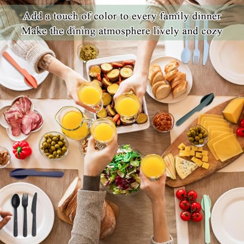 Travel Utensils Set for 6 - Compact Reusable Cutlery with Colors