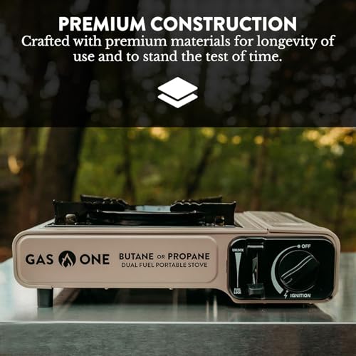 Gas One GS-3400P 8,000 BTU Dual Fuel Portable Camping Stove with Carrying Case