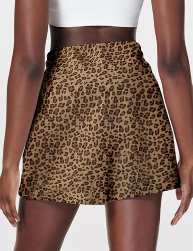 HOCANDY Women's Camouflage Sweat Shorts with Pockets - Cheetah Print Khaki, Medium