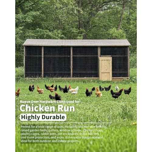 Hardware Cloth 1/2 inch, Chicken Wire Mesh Roll, 24'' x 50' 19 Gauge - Black Vinyl Coated Wire Fence Roll, Welded Wire Fencing, Mesh & Wire Cloth, Garden Fence