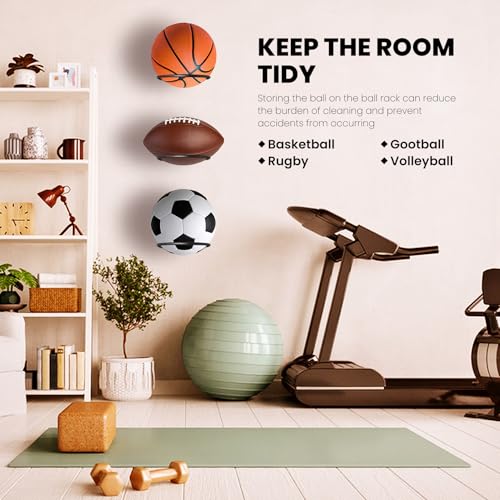 Wall-Mounted Basketball Holder Display Rack for Sports Balls