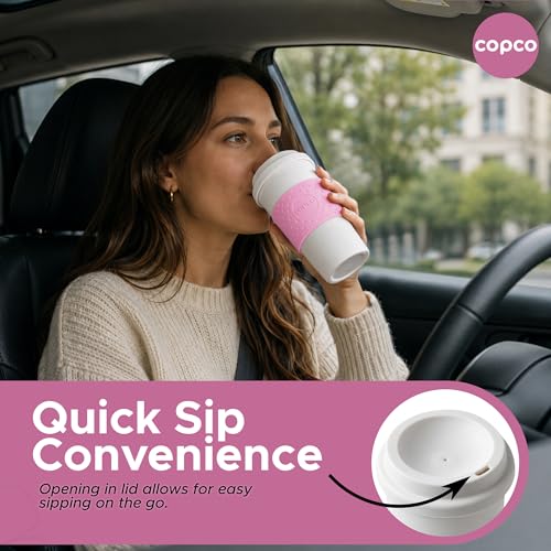 Copco Acadia Travel Mug 16oz Bubble Gum Set of 2 - Half-Close Seal BPA-Free