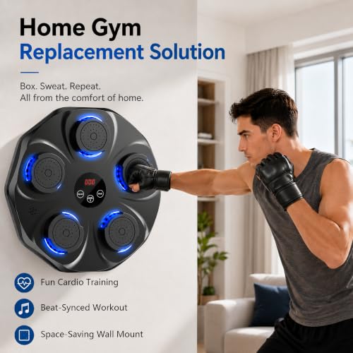 Best Molly Black Wall Boxing Machine with LED Display & Gloves - Home Fitness & Boxing Game