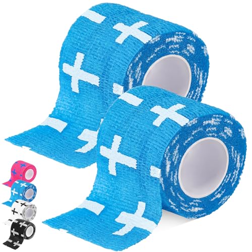 Christian Athletic Tape - 2" x 15FT Self-Adhesive Wrist Wrap - Blue Cross