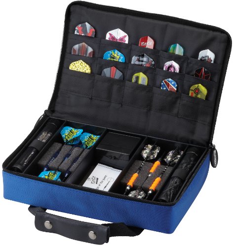 Casemaster Classic Blue Nylon Dart Case for 12 Darts & Accessories - Large Variation