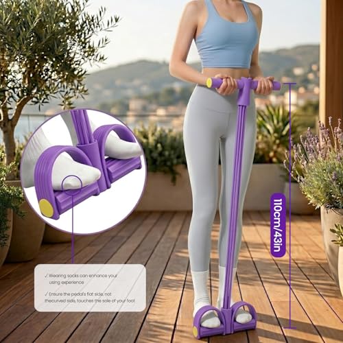 Pedal Resistance Bands with Handles for Full-Body Workout - Pink