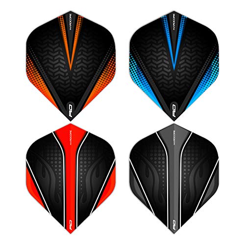 Extra Thick Standard Dart Flights - Hardcore Black V Selection Pack (12 Total)