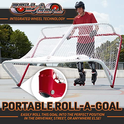 72" Steel Street Hockey Goal - Heavy-Duty, Easy Roll Setup