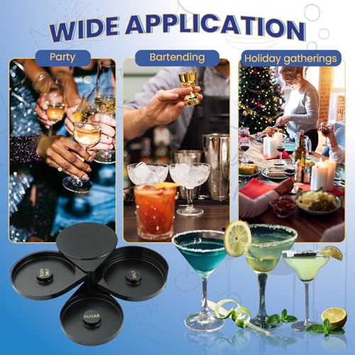 3-Tier Bar Glass Rimmer Set for Cocktails - Margarita & More