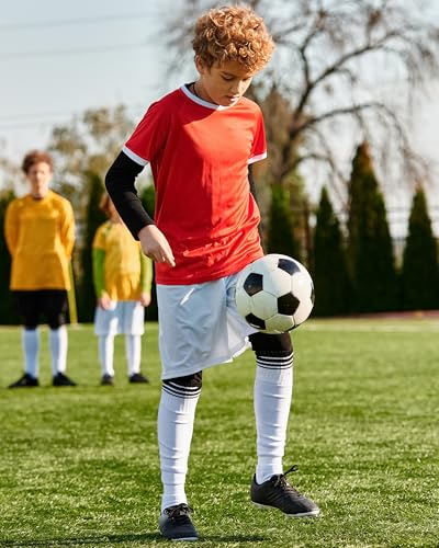 Boys Long Sleeve Compression Thermal Shirt - White Crewneck, Large