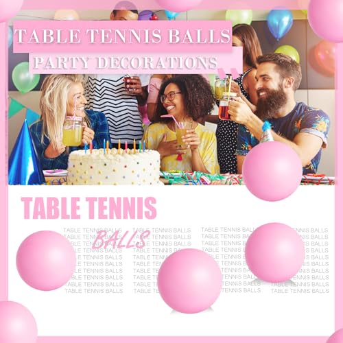 20 Pack Table Tennis Balls - 40mm Light Pink with Organizer Bag