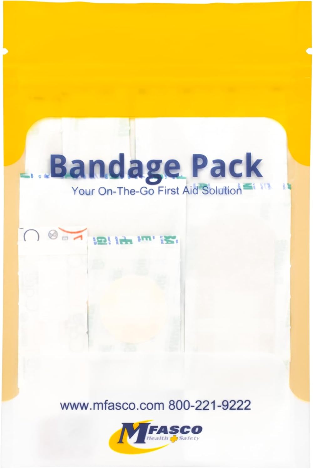 MFASCO First Aid Kit Bandage Refill Pack - Assorted Fabric Bandaids for Quick Relief - Small & Portable