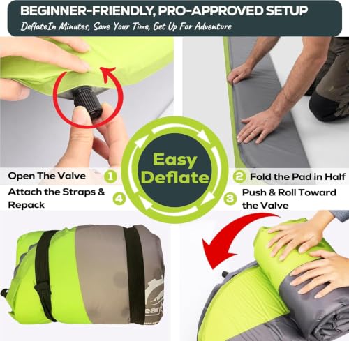 Gear Doctors Oxylus Self-Inflating Camping Sleeping Pad 4 Seasons, R-Value 4.3, Regular