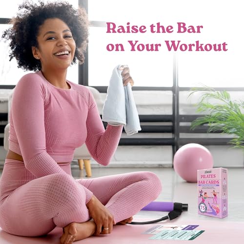 Zinsk 75-Card Pilates Bar Workout Deck for Home Use