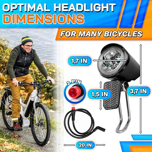 DIMROM 2-Pin Waterproof Ebike Headlight Connector 6-60V for LED Front Lights
