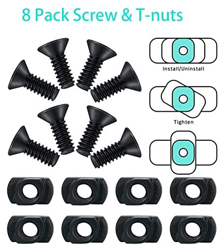 Picatinny Rail Set - 8 Pack, Multiple Slot Sizes for Accessories