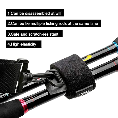 Adjustable Fishing Rod Carrier Shoulder Strap - Black
