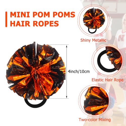Hooshing 5PCS Cheerleading Pom Poms and Cheerleader Hair Ties with