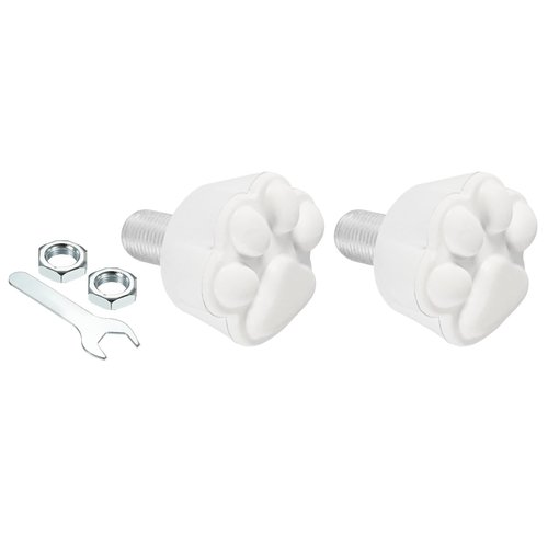 M METERXITY Roller Skate Stopper - Rubber Brake Block Toe Stops, Adjustable with Bolts Cat Claw, Apply to Roller Skate (0.6 Inch Dia Thread, White)