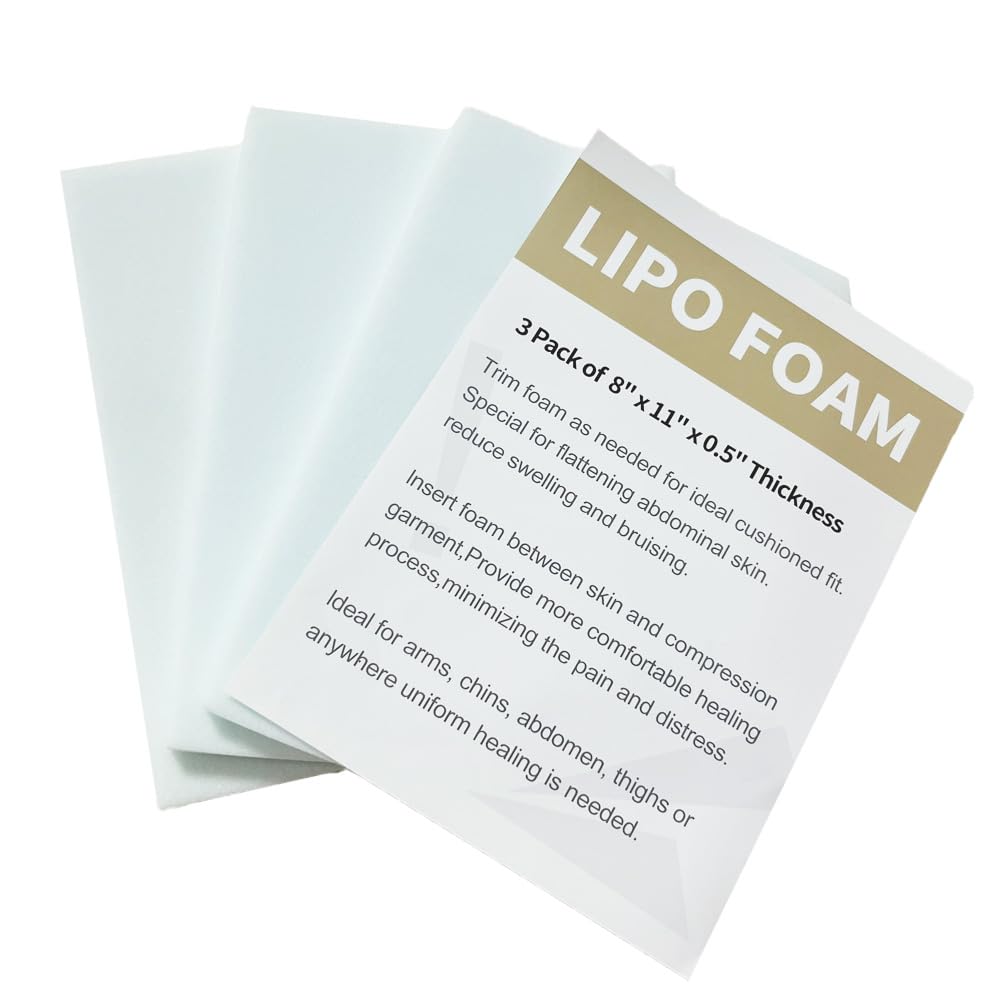 XSbeco 3 Pack Lipo Foam Pads Post Surgery Tummy Tuck,BBL Boards Belly Wrap,Compatable with Compression Garment Sheet,Liposuction Surgery Sheet for Recovery