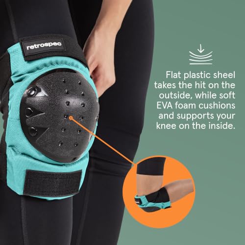 Multi-Sport Protective Pad Set - Knee, Elbow & Wrist Guards - Adult Spring Mint