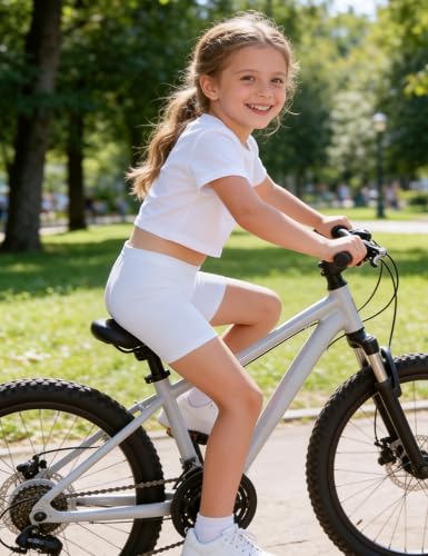 Somaibo 3 Pack Girls Bike Shorts Kids Cartwheel Under Dress Cotton