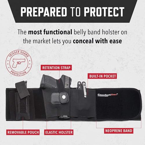 Belly Band Holster for Men & Women - Right Hand Draw, Up to 54"