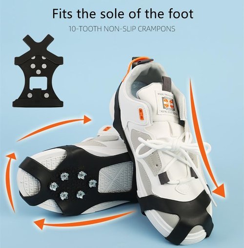 Nonazippy ice Cleats for Shoes and Boots crampons - ice Spikes for Boots Traction Cleats for Ice, Snow, and Outdoor Activities - Durable and Easy to Use(1, M)