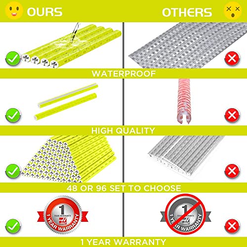 Bicycle Spoke Reflectors - 48Pcs Yellow for Night Riding