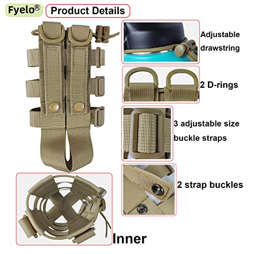 Molle Tactical Water Bottle Holder - Adjustable 16-64 oz - Green