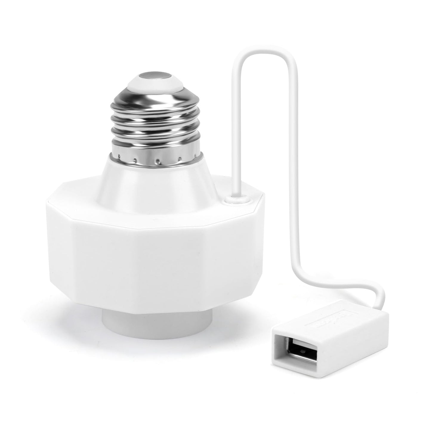 E26 Light Socket USB Adapter Female Plug 120V to 5V Power Converter Splitter Charger Extension Cord for Outdoor Security Cameras Holiday Lights Compatible with WyZe Cams