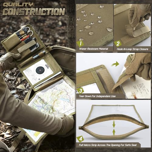 LIVANS Coyote Tan Map Case Holder for Outdoor Land Navigation 13x10"