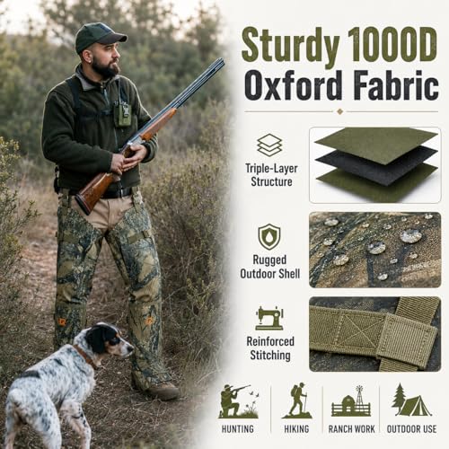 Qiullen Snake Bite Gaiters - Lightweight 1000D Nylon Hunting & Hiking Leg Protectors
