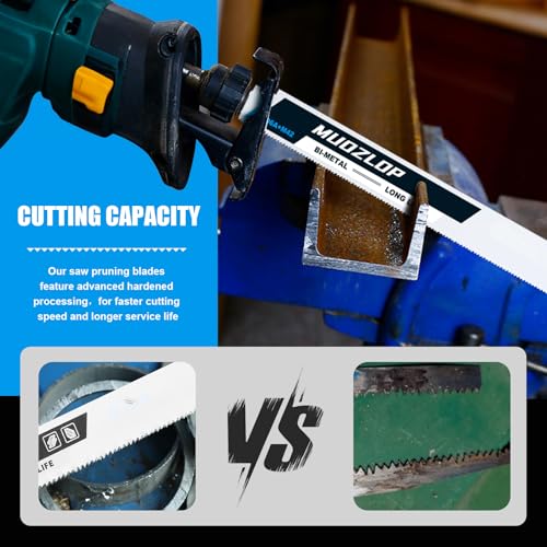 5 Pack 6 inch Reciprocating Saw Blades Set,18 TPI High Carbon Saw Blades, Metal Saw Blades with Organizer Case (5, 18TPI/150mm)