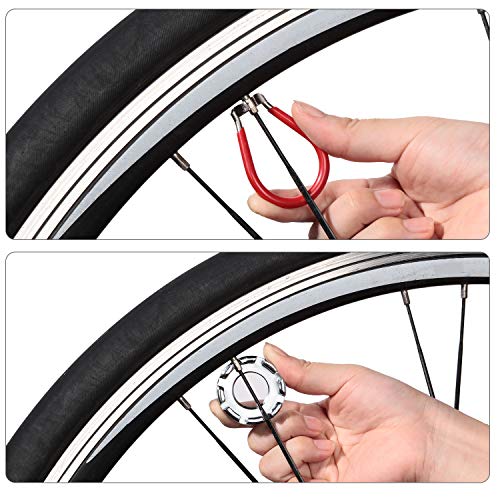 Bicycle Spoke Wrench Set - 6 Piece Tool Kit with Tire Lever