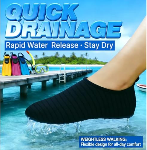 Quick-Dry Non-Slip Water Shoes for Men & Women - 3X-Wide 13-14/12-13 - Black