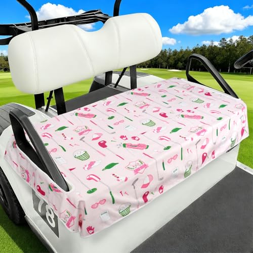 2-Seat Golf Cart Seat Cover - 52" x 32" - Comfortable Polyester & Spandex