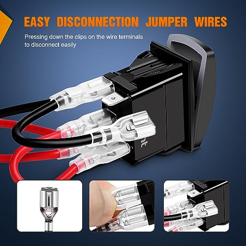5 Pin Bilge Pump Rocker Switch with Jumper Wires - Laser Blue