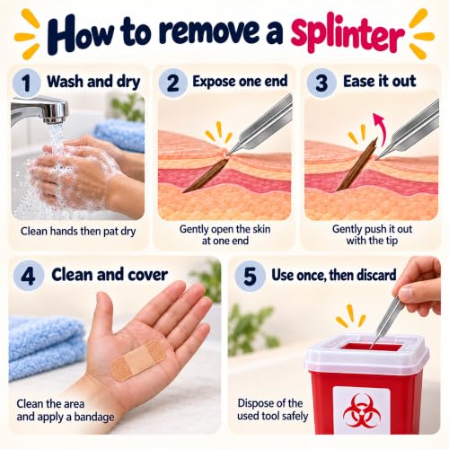Kids Splinter Removal Kit 30 Pack - Gentle Child-Friendly Splinter Extractors