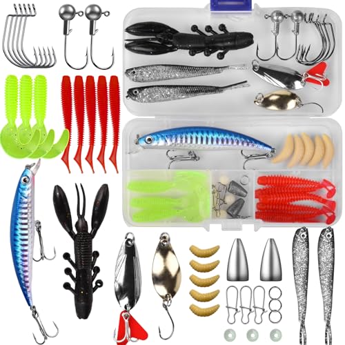38 PCS Fishing Lures Set - Versatile Bait Kit for Trout, Bass, Salmon