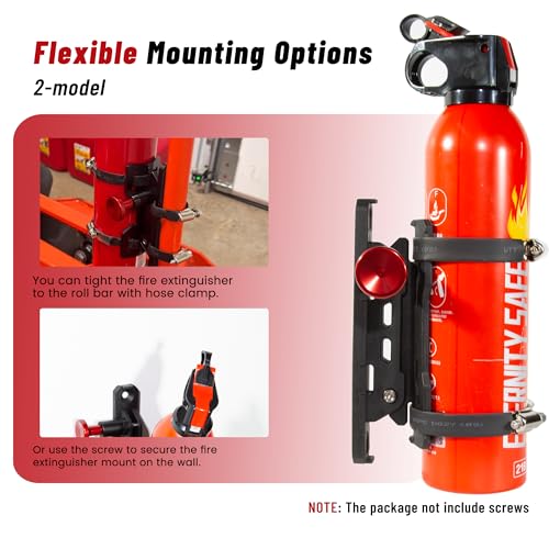 Quick Release Fire Extinguisher Mounts - 2-Pack Car Fire Extinguisher Holder Brackets for Vehicle Jeep Wrangler JT, TJ, JL, JKU, UTV, Polaris RZR, Ranger, Can-Am X3, Yamaha ? Corrosion-Resistant