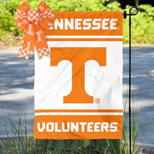 Tennessee Checkerboard Wreath Bow - Orange White T - 2PCS Style C