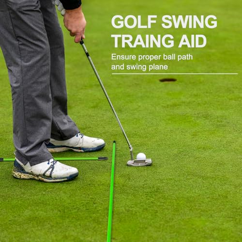 Golf Alignment Sticks 2 Pack - 48" Collapsible Training Aids - Green